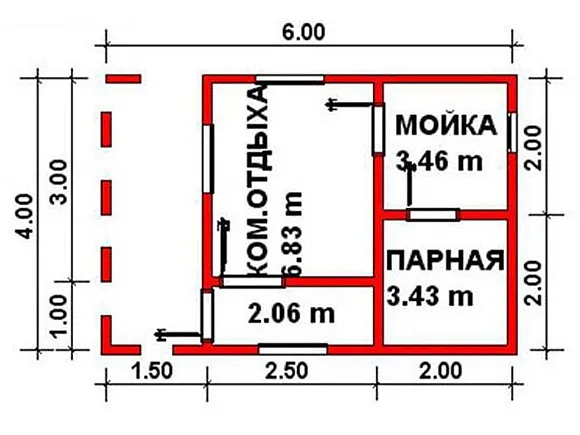 Эскиз бани из блоков