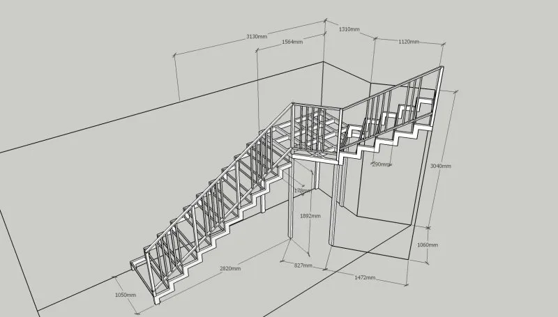 Проект лестницы г образной