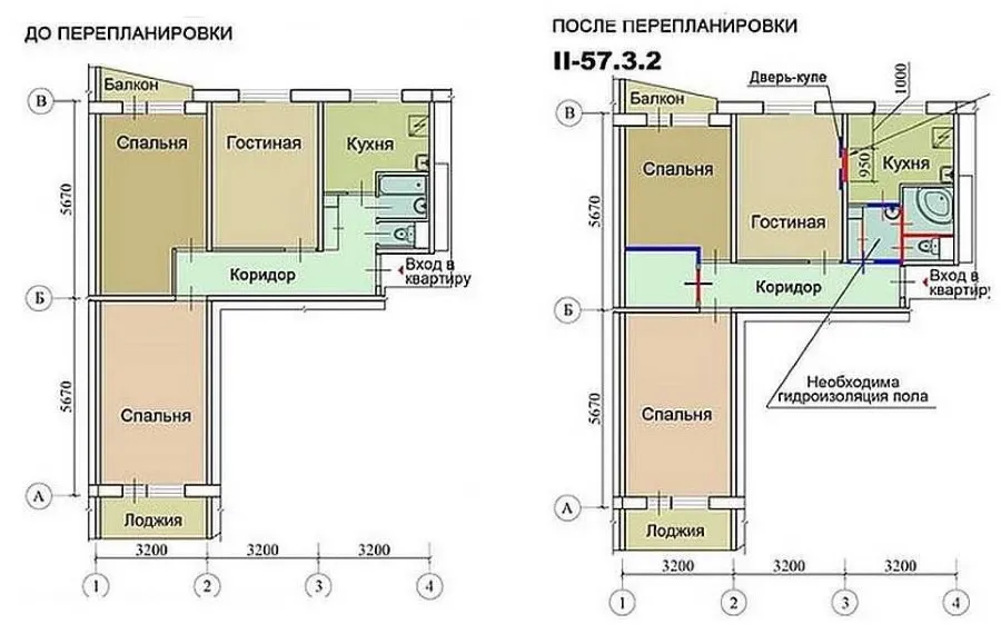 Схеме перепланировки санузла в 3 комнатной хрущевке