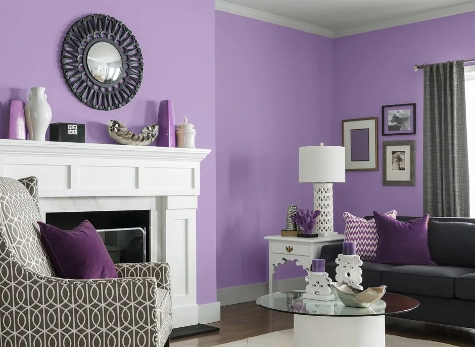 Цвет Lilac Grey на стенах