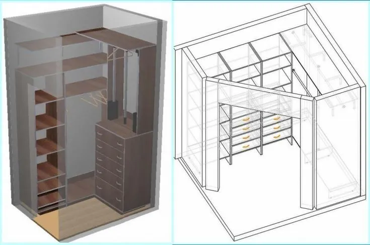 (+32 фото) Гардеробная комната планировка с размерами 2х 1.5