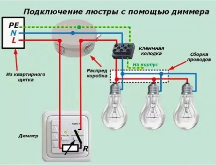 Схема подключения диммера