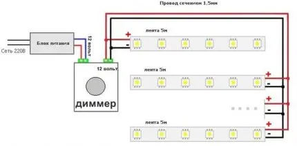 Схема подключения светодиодных ламп