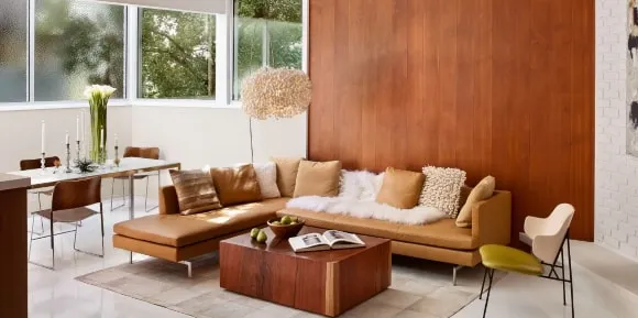 Диван и стенки дивана покрыты ламинатом