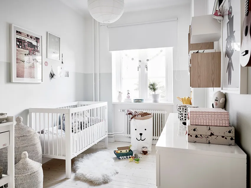 Для комнат малышей подходят классическое направление, скандинавский стиль или кантри