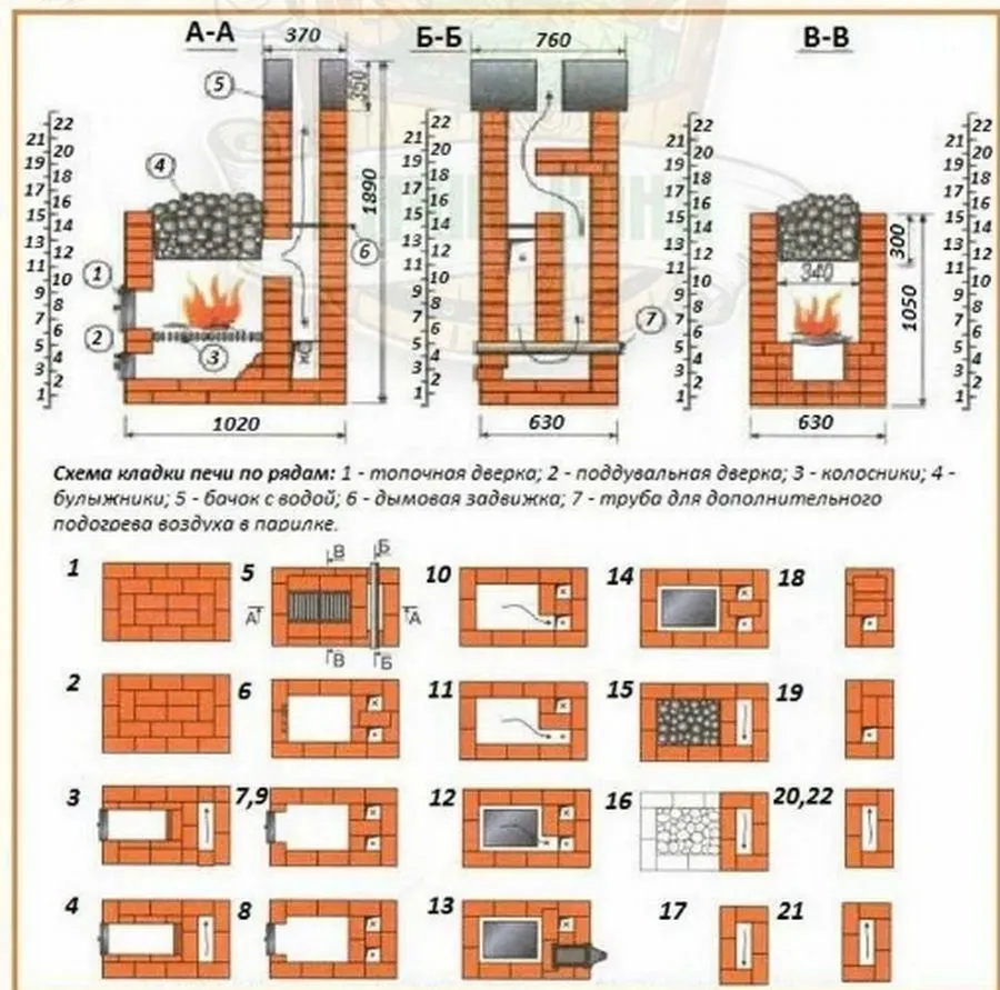 12 чертежей – кирпичная печь