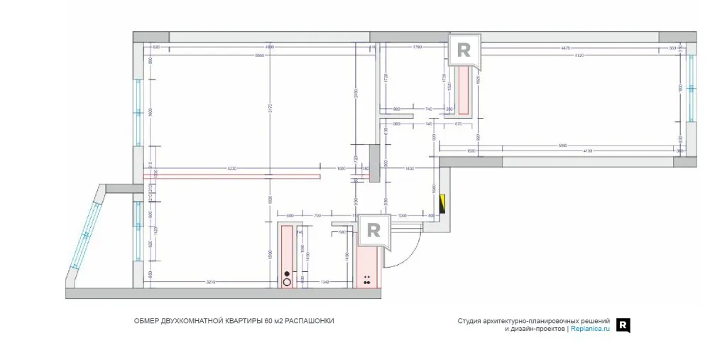 Планировка распашонка двухкомнатная 60кв