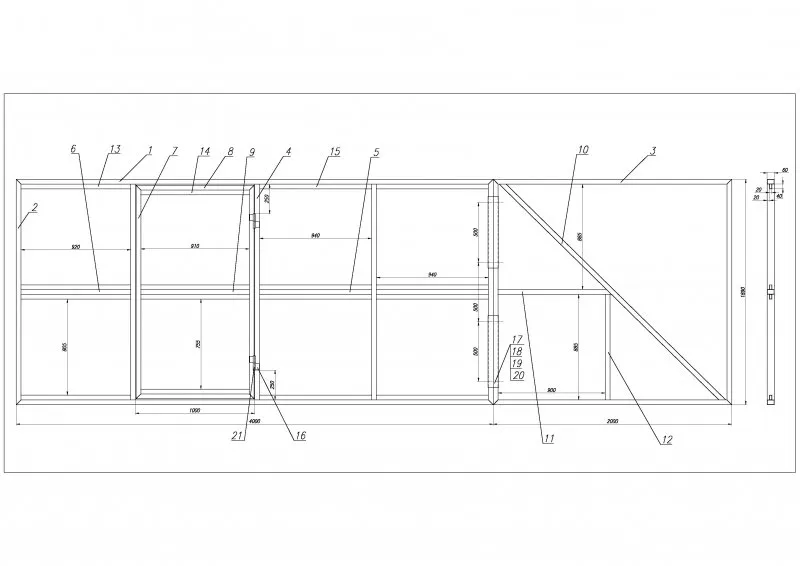 Каркас ворот 1490*2290
