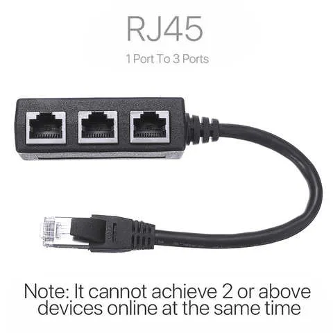 Разветвитель кабеля RJ45, адаптер передачи Интернет Ethernet, сетевые удлинительные кабели от 1 до 3 портов LAN, розетки, разъем для компьютера