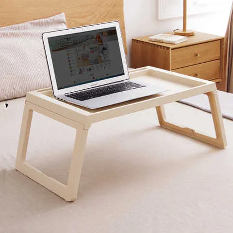 Портативный поднос для кровати из бамбука, столик для завтрака, ноутбука, столик для сервировки чая и еды, складной столик для ноутбука