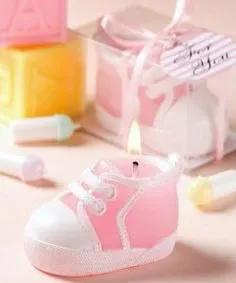 Baby Shower Candle Favors, Baby Shower Decorations, Baby Favors, Shower Gifts, Baby Sneakers, Pink Sneakers, Baby Booties, Baby Shoes, Christening Favors