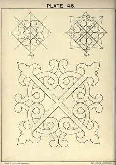 Cusack's freehand ornament. A text book with ch... Pattern Art, Pattern Design, Motif Arabesque, Celtic Designs, Motif Floral, Illuminated Manuscript, Islamic Art