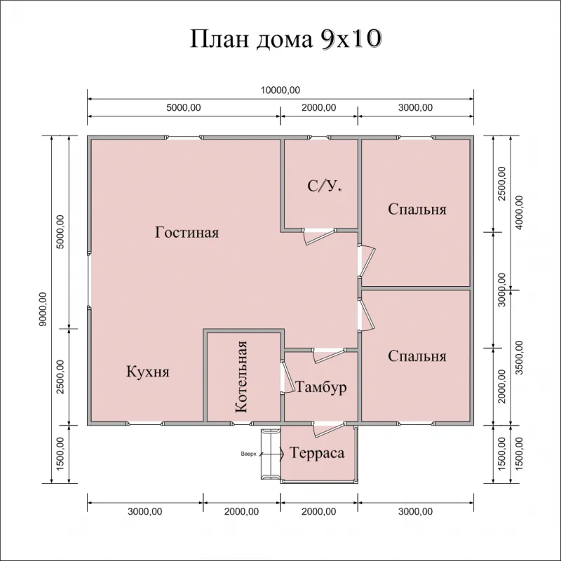 Дом 10х9 одноэтажный планировка