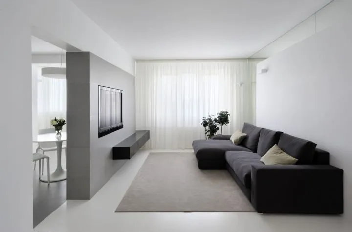 Дизайн гостиной комнаты в стиле минимализм