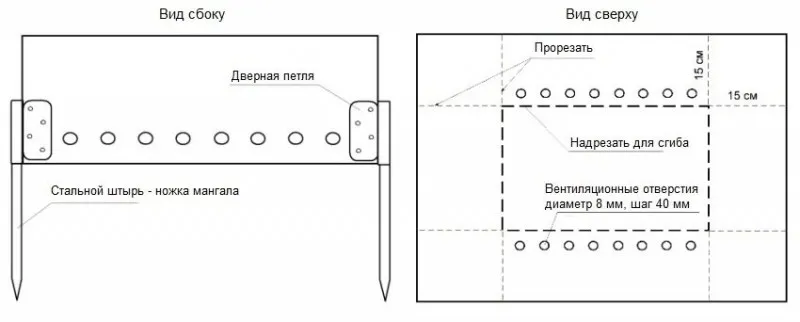 Конструкция разборного мангала