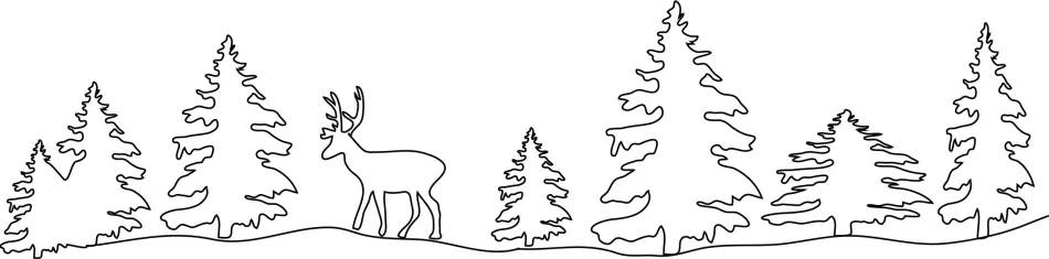 Шаблоны новогодних елок для рисования на стене, пример 5