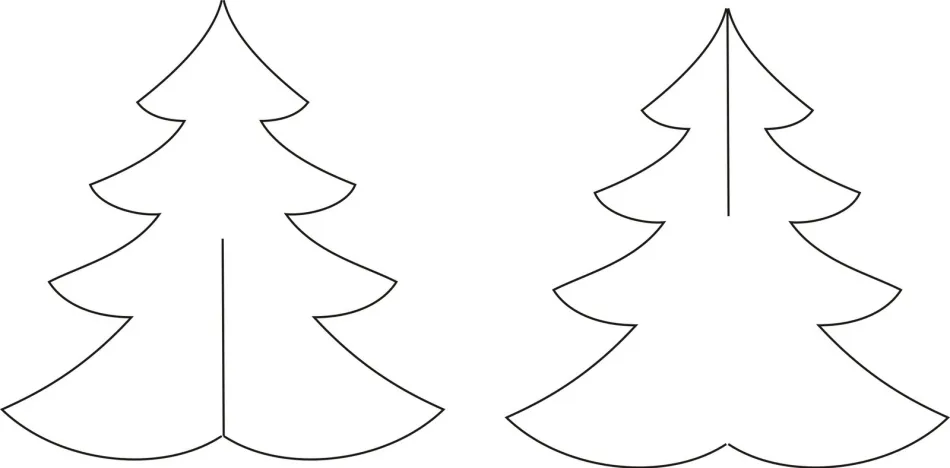 Трафареты для вырезания гирлянд из новогодних елок, пример 1