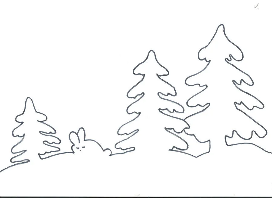 Трафареты из бумаги для окна - елка, пример 5