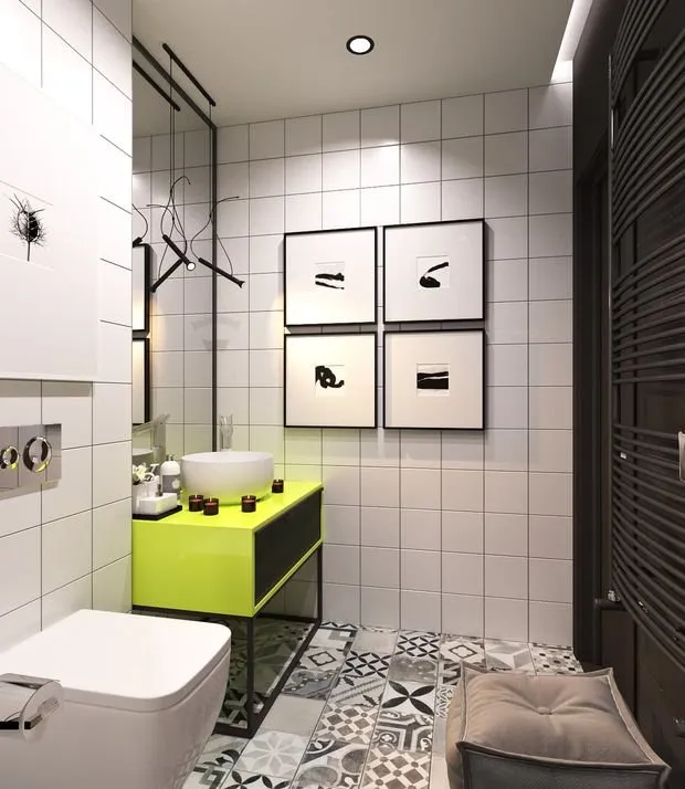 Фотография: Ванная в стиле Современный, Декор интерьера, Малогабаритная квартира, Квартира, Студия
