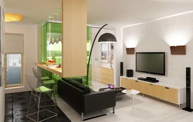 Фотография: Гостиная в стиле Современный, Декор интерьера, Малогабаритная квартира, Квартира, Студия