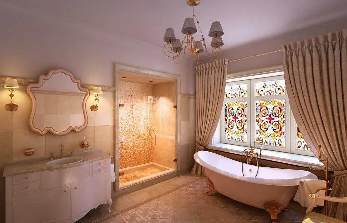 Дизайн ванной комнаты в частном доме_классика
