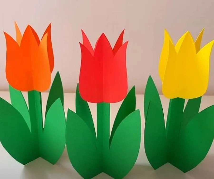 тюльпаны для всей семьи из бумаги