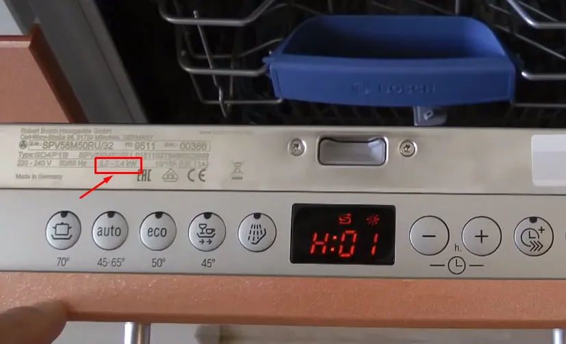 мощность посудомоечной машины как узнать