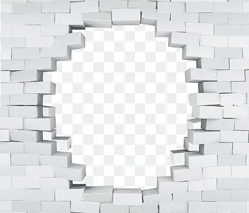 Wall Brick Poster, 3D Brick, белая кирпичная стена с отверстием, текстура, телевидение, угол png thumbnail