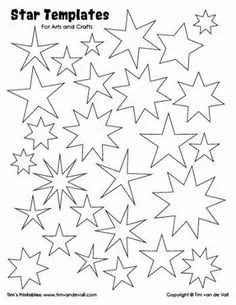 Шаблоны звезд для вырезания на окна Shape Templates, Templates Free, School Decorations, Star Template Printable