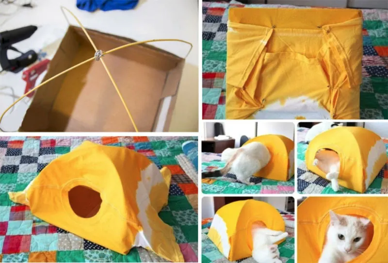 Пошаговое изготовление палатки для котёнка