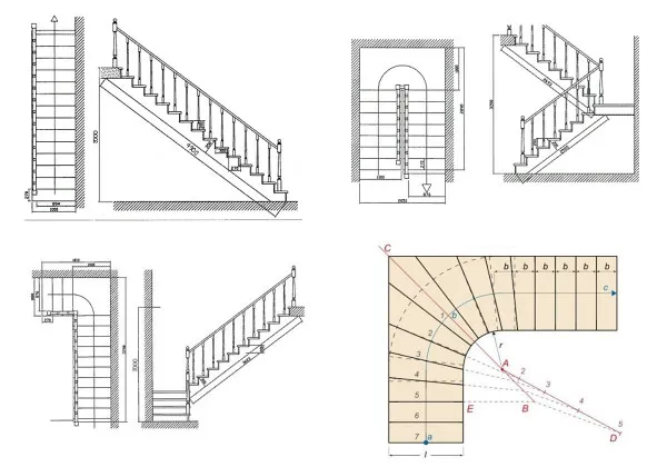 План лестницы на второй этаж чертеж