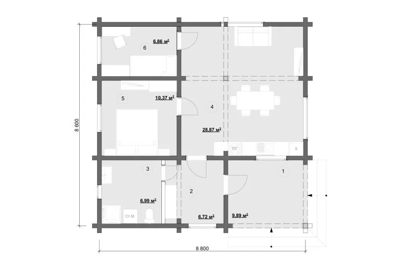 Дом из бруса одноэтажный простой план