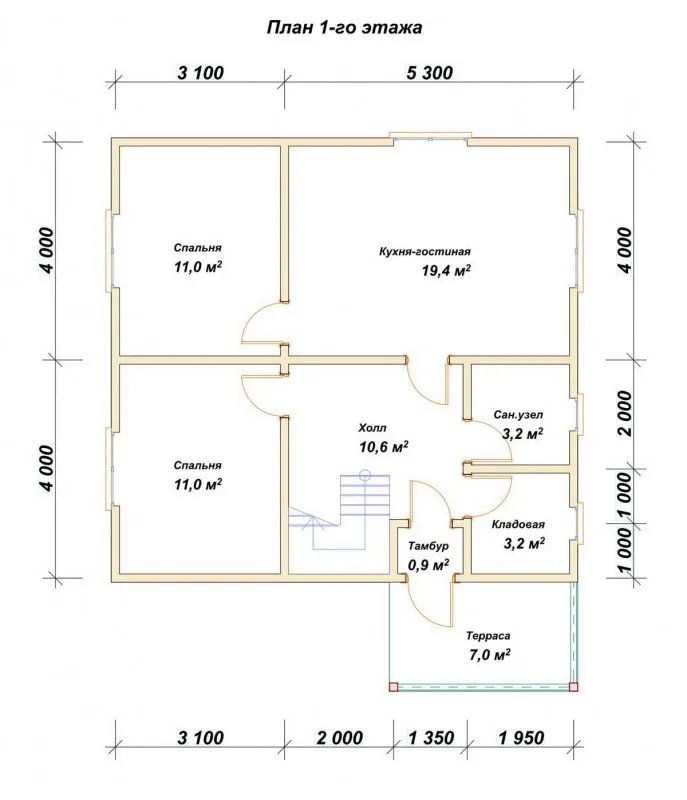 Планировка дома 7х9 одноэтажный