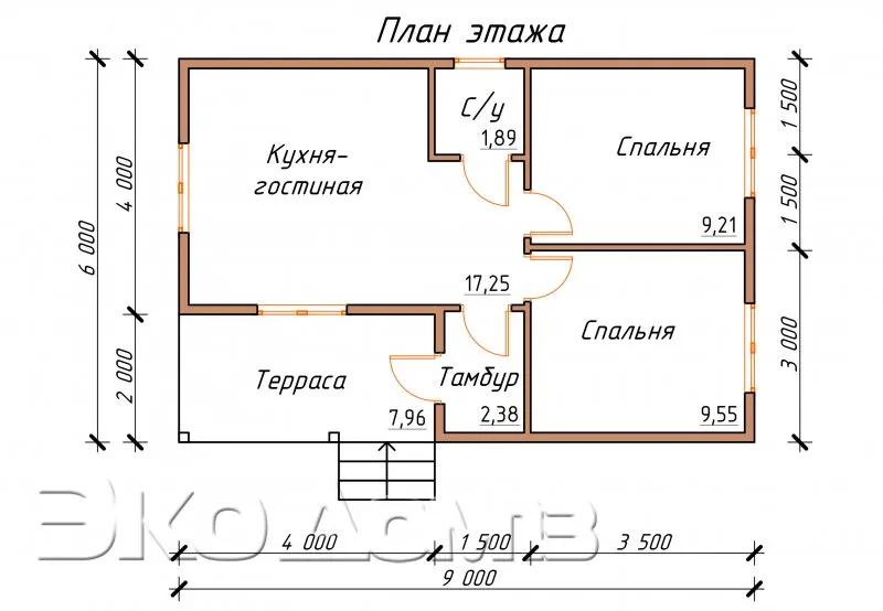 План дома 6 на 12