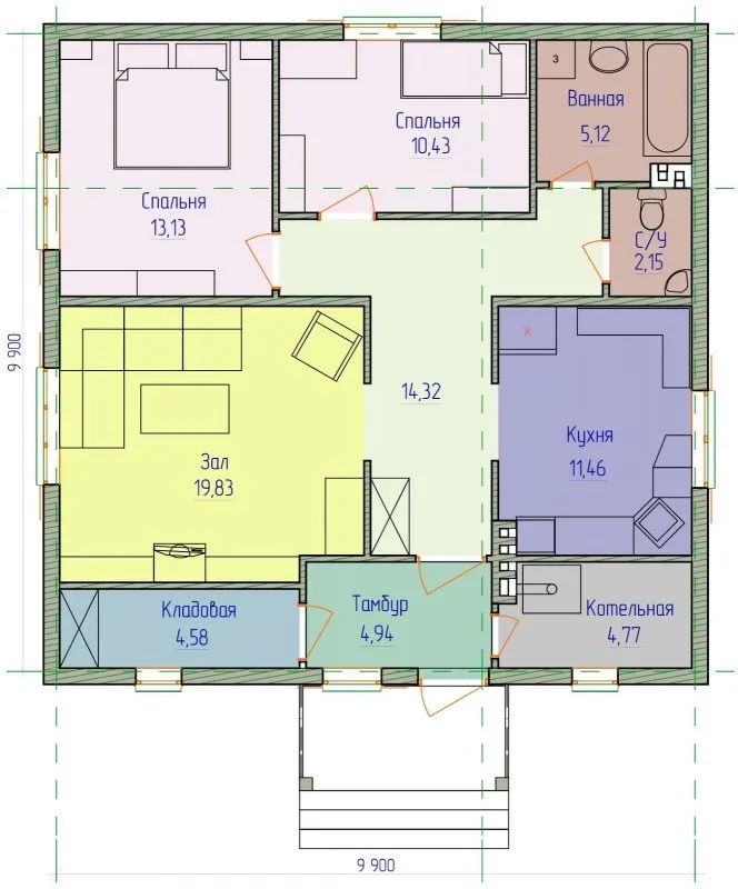 Планировки одноэтажных домов до 120