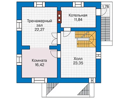 Планировка цокольного этажа :: Проект дома из газобетона 63-30
