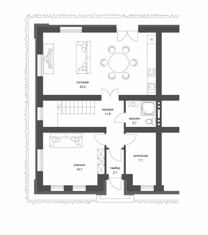 Планировка дуплекс 130м