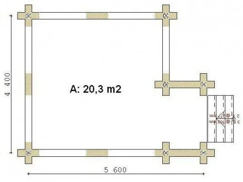 Простой план прямоугольной конструкции с указанием размеров