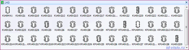 Трафарет Visio - Микросхемы серии 140