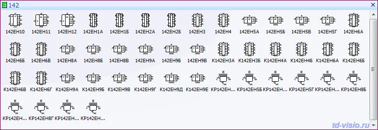 Трафарет Visio - Микросхемы серии 142