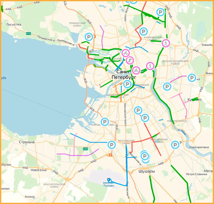 Велодорожки в Cанкт-Петербурге 2023