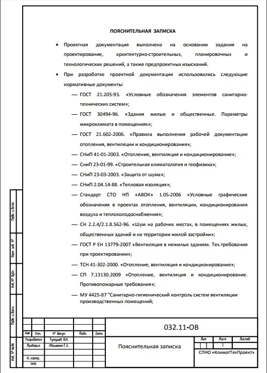 Состав рабочего проекта на ...