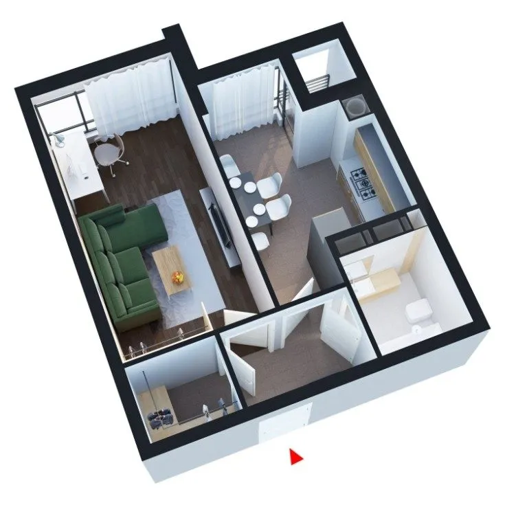 (+90 фото) Схемы и фото планировок 1х комнатных квартир удачные решения