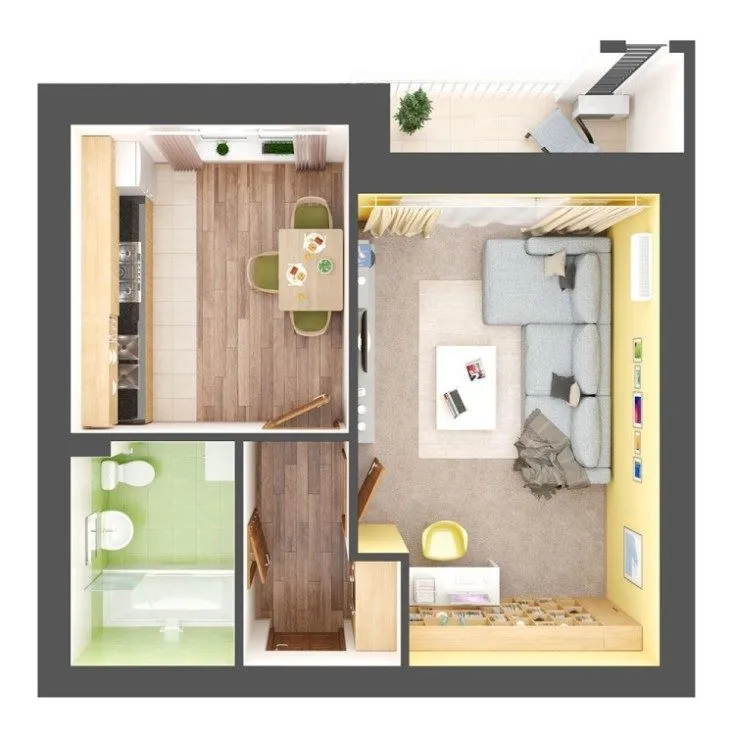 (+90 фото) Схемы и фото планировок 1х комнатных квартир удачные решения