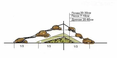 Разрез альпийской горки