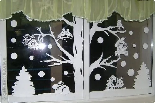 лес на окне